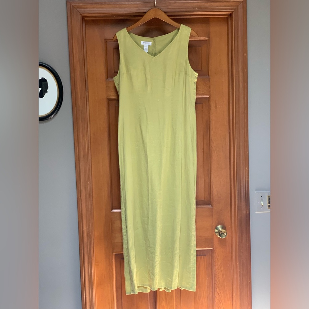 Linen blend maxi dress